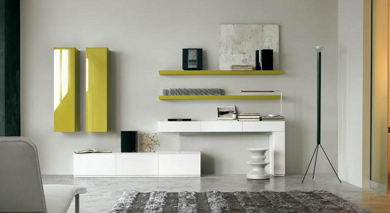 Mobilier sufragerie modern cu polițe și spații închise